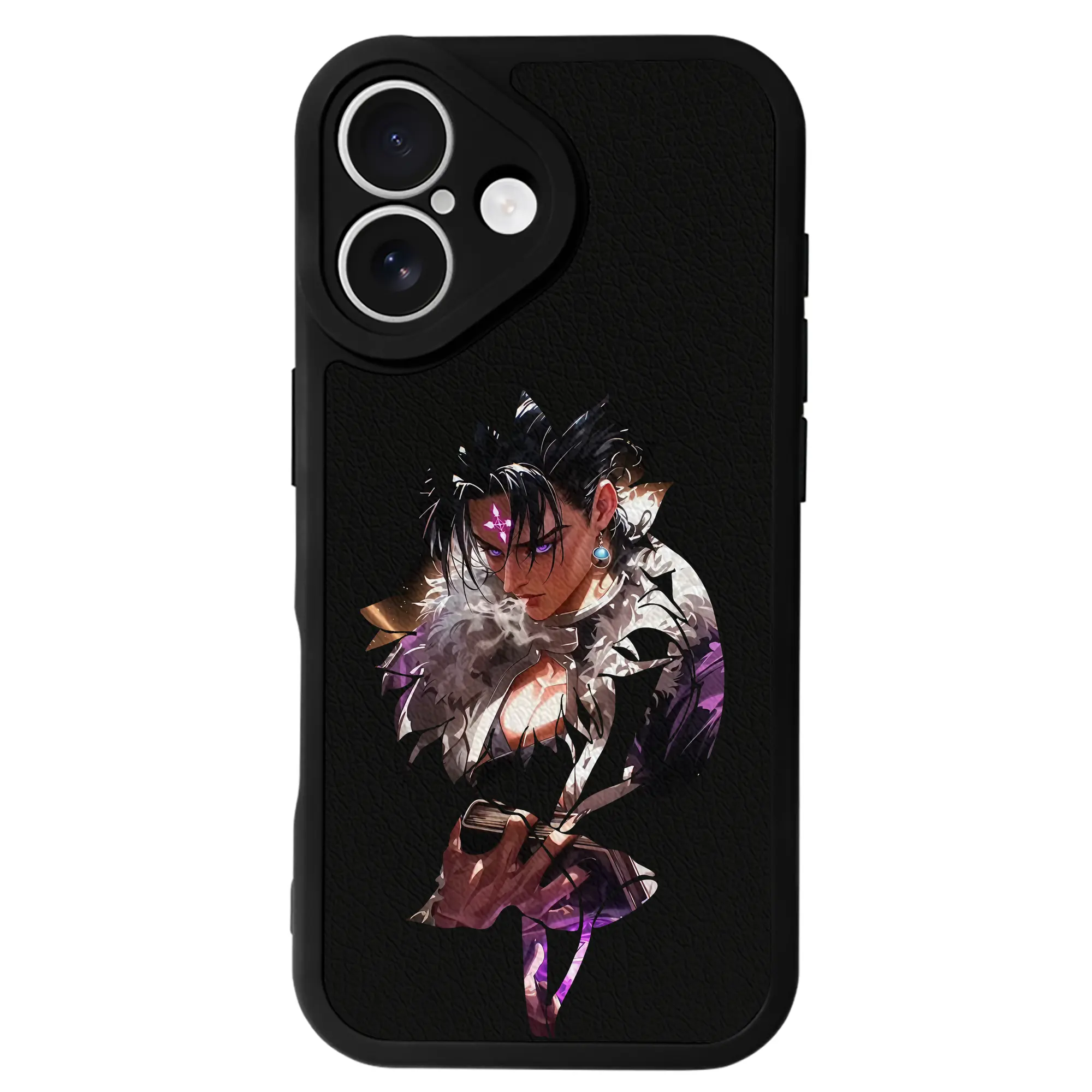 ハンター×ハンター グッズ クロロ＝ルシルフル - IPhone 16シリーズ対応 ・ シリコンスマホケース ・ レザー調 ・ 高精度フィット ・ 耐衝撃 ・ ワイヤレス充電対応 ・ 精密カット